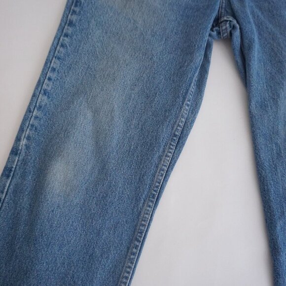Vintage '90s Tommy Hilfiger Mid Wash Straight Leg Blue Denim Jeans Size 32 - Picture 6 of 16
